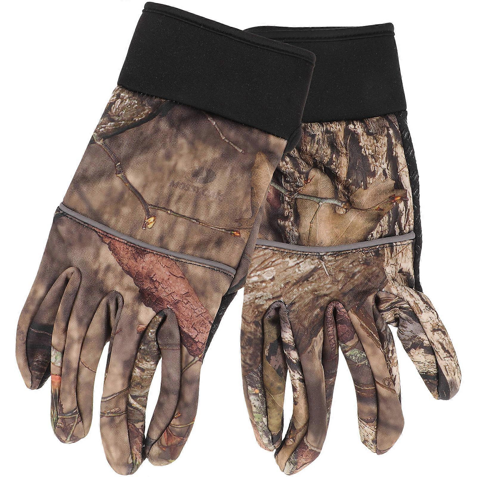 Windproof Gloves 1 Pair Winter Outdoor Camo Jungle Skiing Gloves Size L Screen Touch Feature For Running Paddling Activities