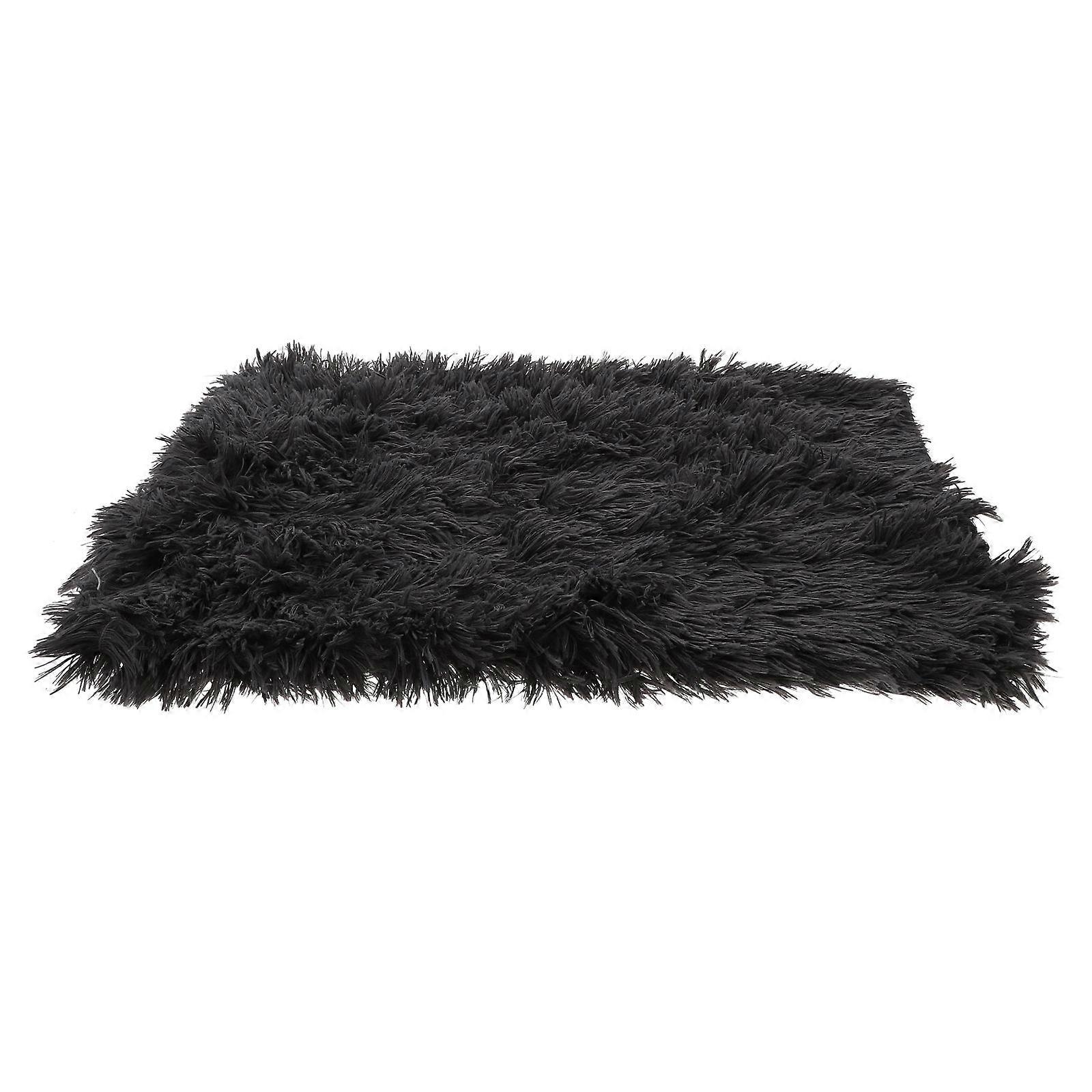 Warm Pet Plush Mat For Dogs And Cats Autumn Winter Indoor Use Dark Grey Cushion 1Pack
