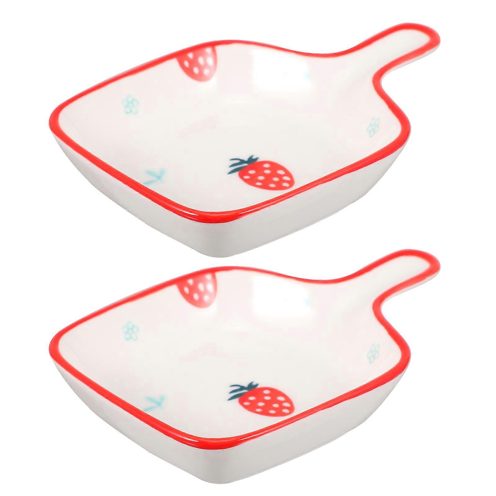 Small Serving Dish With 2Pcs Delicate Ceramics Sauce Dishes Perfect For Home Use And Tasting Sauces