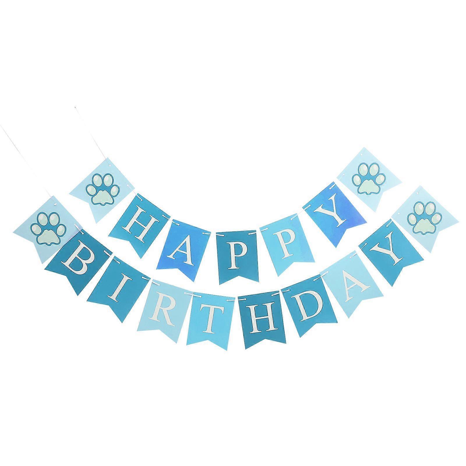 애완견 생일 축하 배너 강아지 생일 당기기 플래그 생일 축하 배경 1 세트
