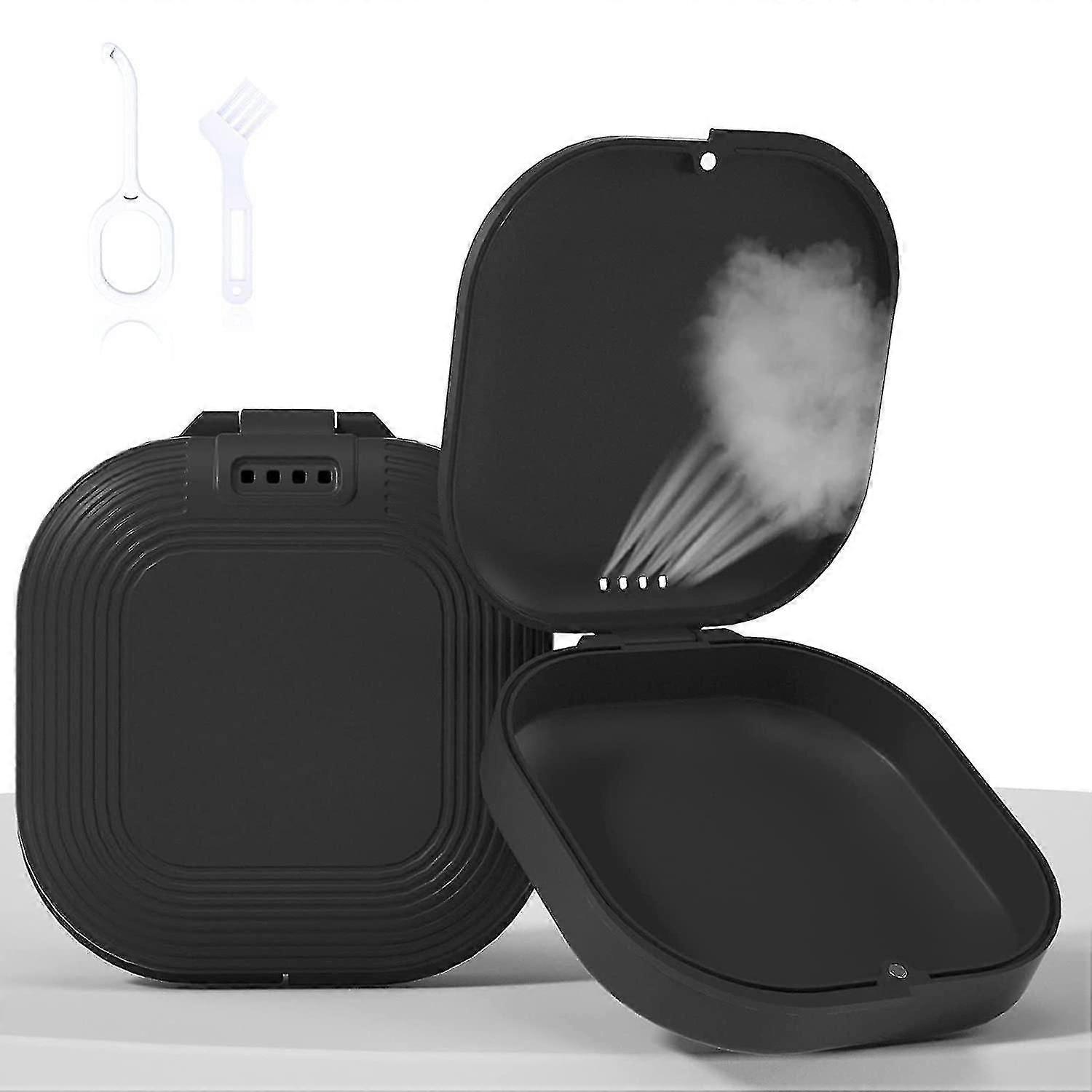 Retainer Case, Slim Aligner Case met ontluchtingsgaten, Invisalign Gebitsbeschermer Case, Retainer Case Met Removal Tool Brush