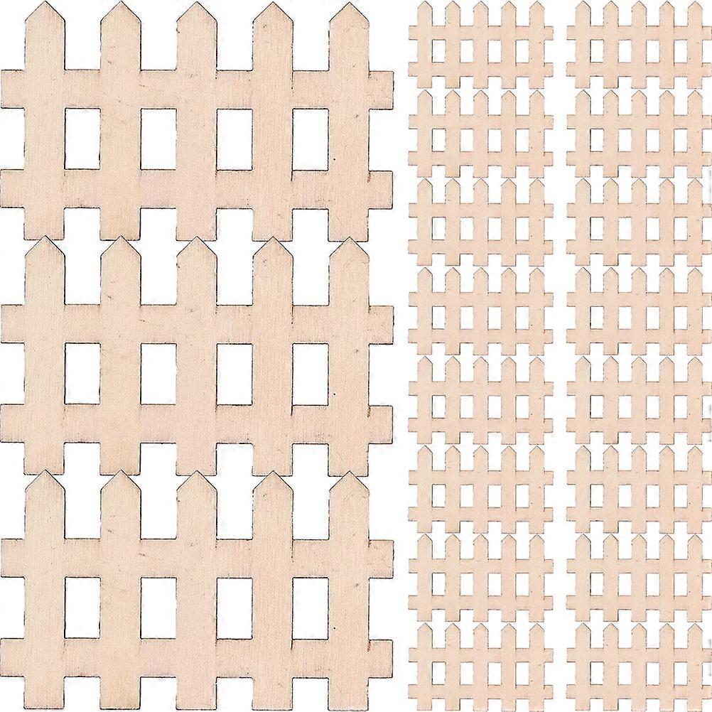 Bonsai Doll House Decoration 100Pcs Mini Picket Fence Flexible Miniature Design Durable Wood Material