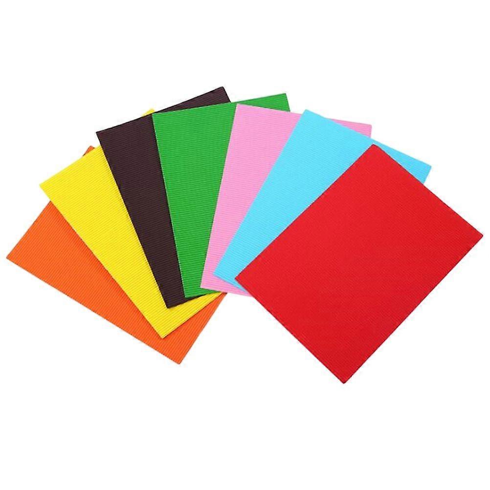 20 Pcs A4 Colorful Corrugated Paper DIY Paper Hand Craft Material for Kindergarten School Workshop