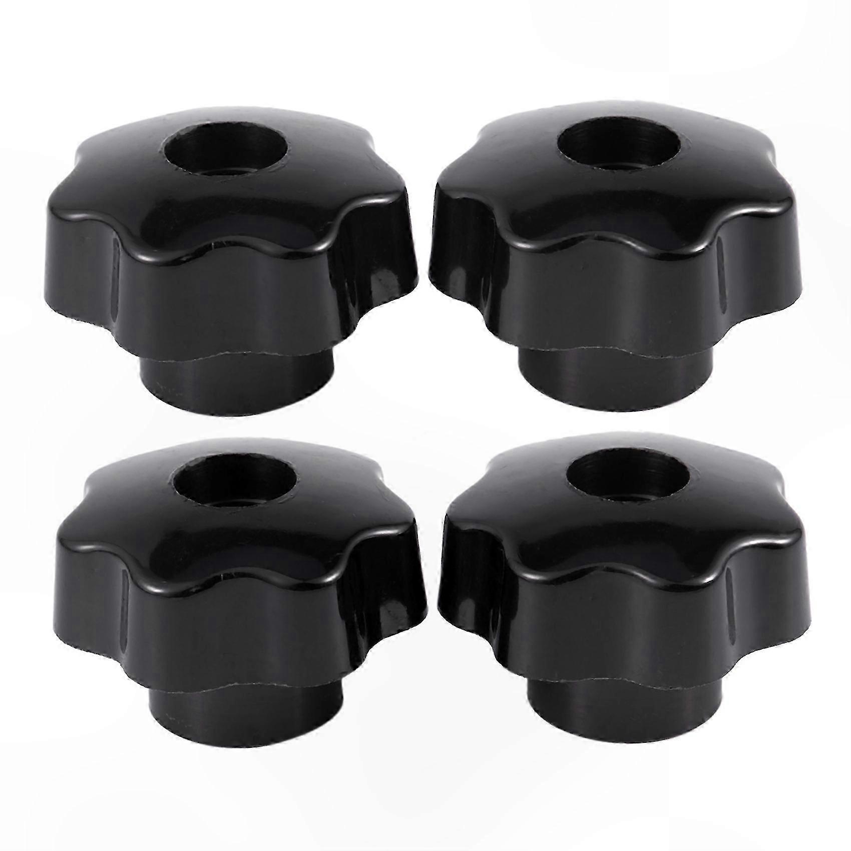 4-Pack M10 Female Thread Nuts with 50mm Star-Shaped Plastic Clamping Knobs