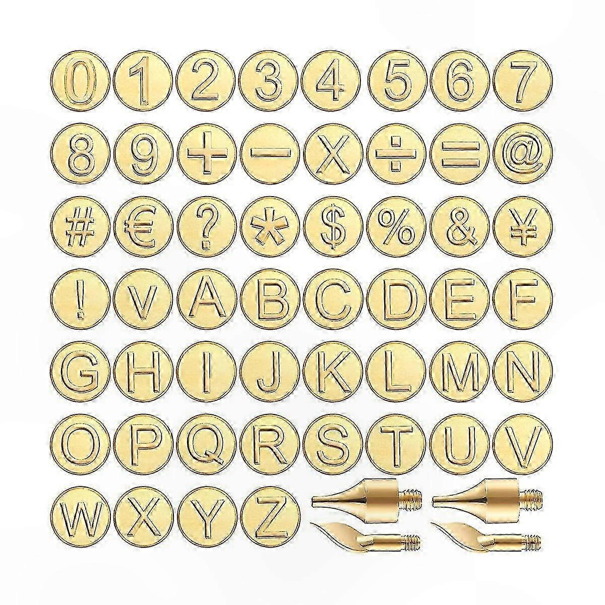Wood Burning Tips Set, 56-Piece Alphabet and Number Stencil Kit for DIY Wood Crafting Projects