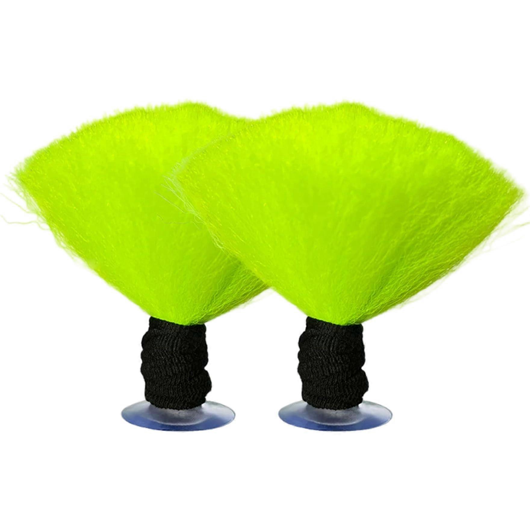 Motorcycle Helmet Decorations PVC Braid 2-Pack Suction Cups Fluorescent Green Helmet Accessories for Ski Snowboard Bike