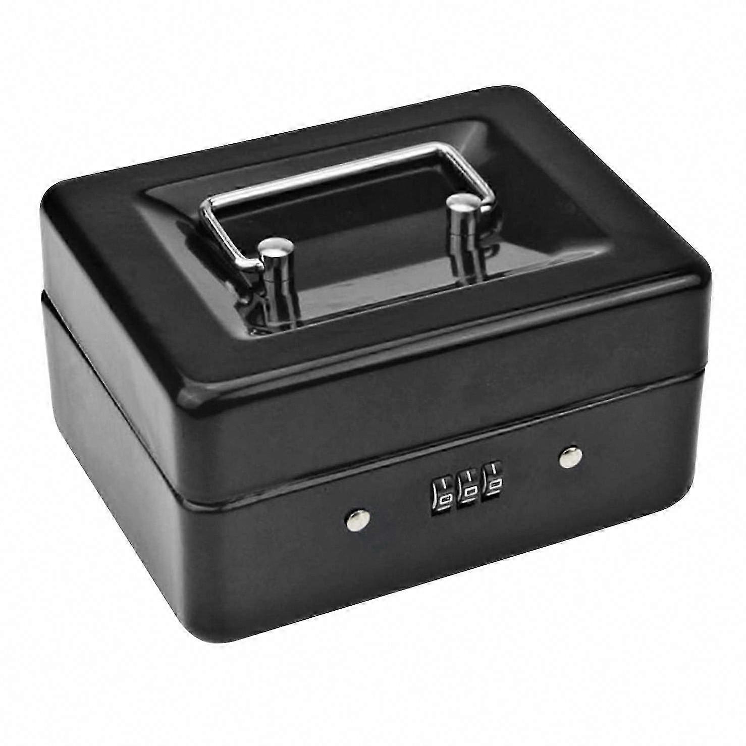 Secure Metal Coin Box with Lock - Compact 15x12x7cm Storage Tray for Cash & Valuables