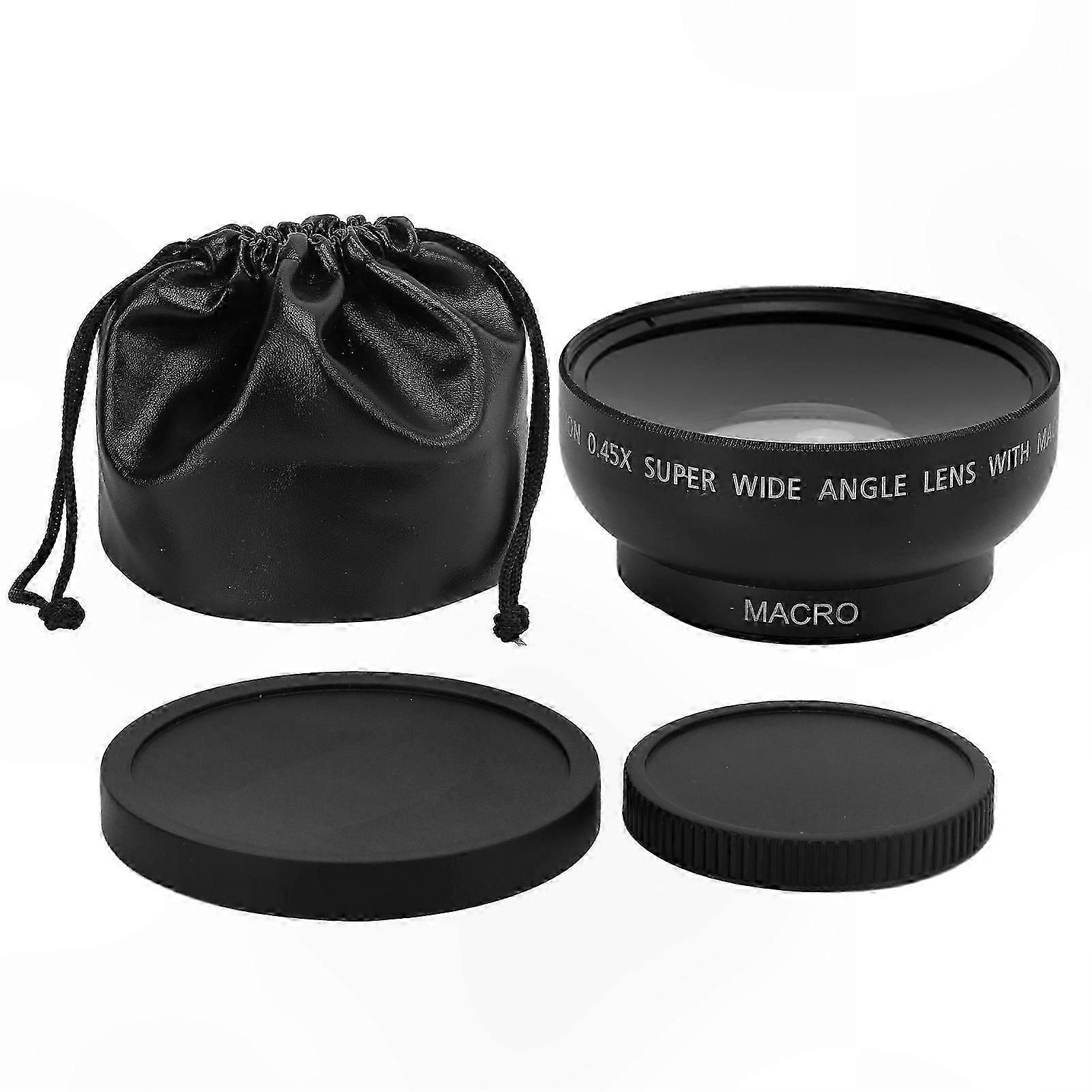 Wide Angle 0.45x Lens with Alloy and Optical Glass for 43mm Filter-Compatible Camera Lenses