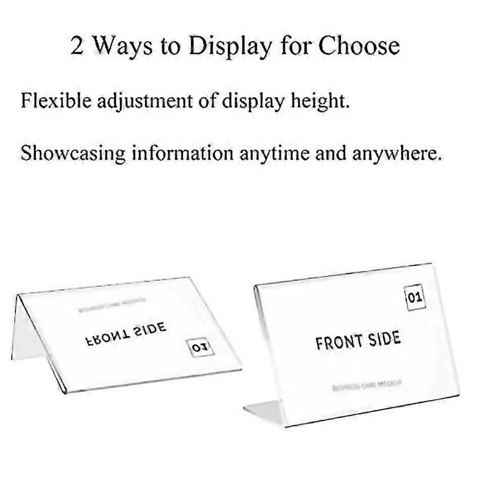 For 30 Pcs Mini Clear Acrylic Sign Display Holderhorizontal Slanted