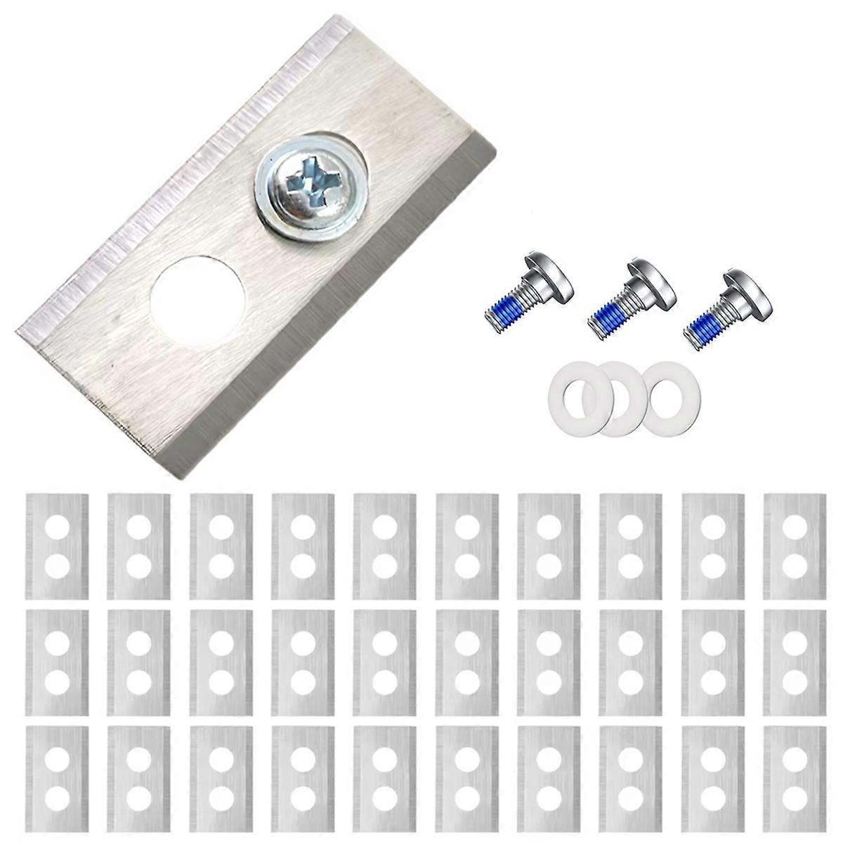 30PCS Lawn Mower Stainless Steel Replacement Blades 2-Hole Design B