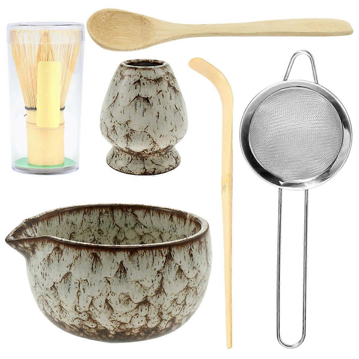 6 Pcs Matcha Whisk Set Elegant Matcha Set Japanese Tea Cup Set
