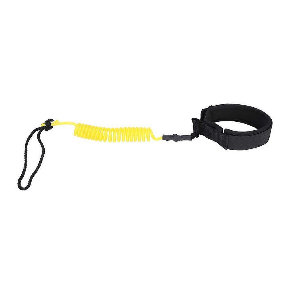 Stand Up Paddle Board Coiled Spring Leg Foot Rope Surfing Leash for Surfboard (yellow)