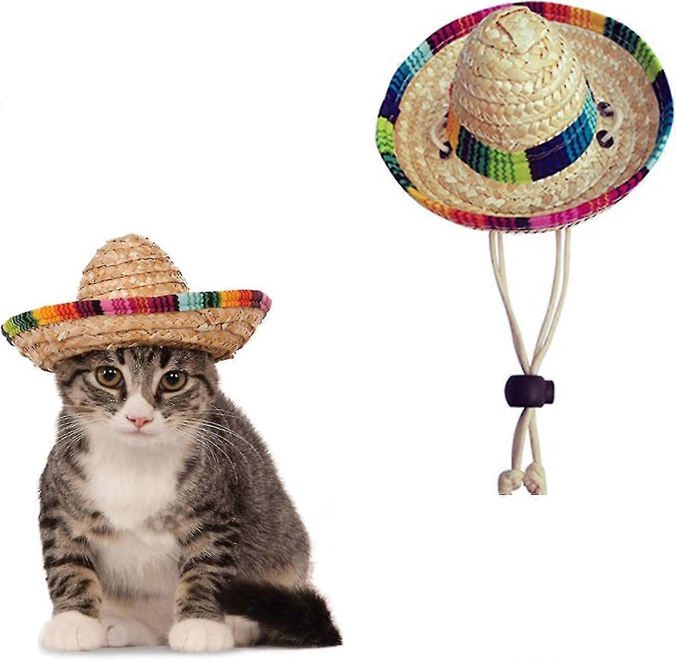 Pet straw hats, adjustable size, easy to carry, suitable for various occasions