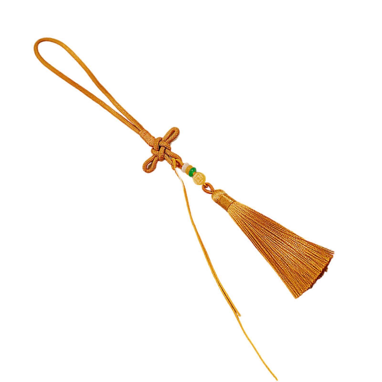 Handmade Chinese Knot Keychain Pendant Traditional Tassels Rope Polyester Cord For Keys Bags Phone Accessories  Orange Yellow.