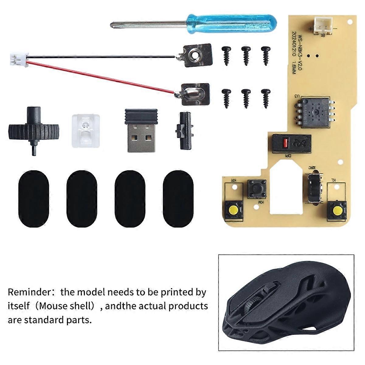 For 3D Printing Wireless Mouse DIY Model 3D Printer Parts Computer Parts