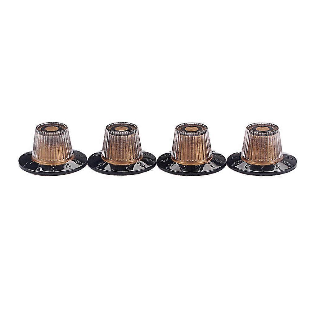 Guitar Replacement Knobs 4Pcs Plastic Effect Pedal Knobs For Bass Electric Guitar Amplifier Adjustment Black