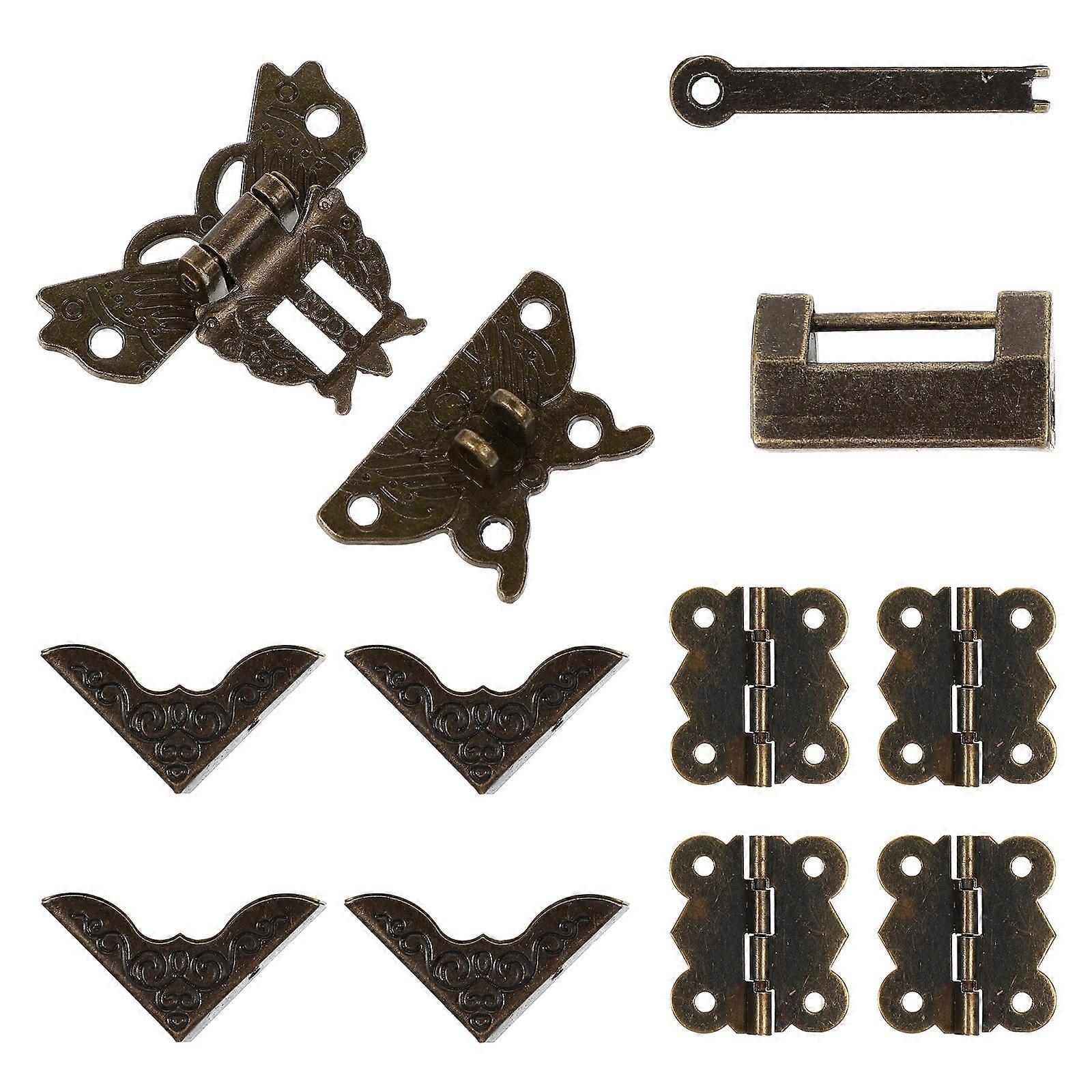 Box Hinge Vintage Style Diy for Wooden Box and Furniture Made of Alloy Iron Decorative 1 Set