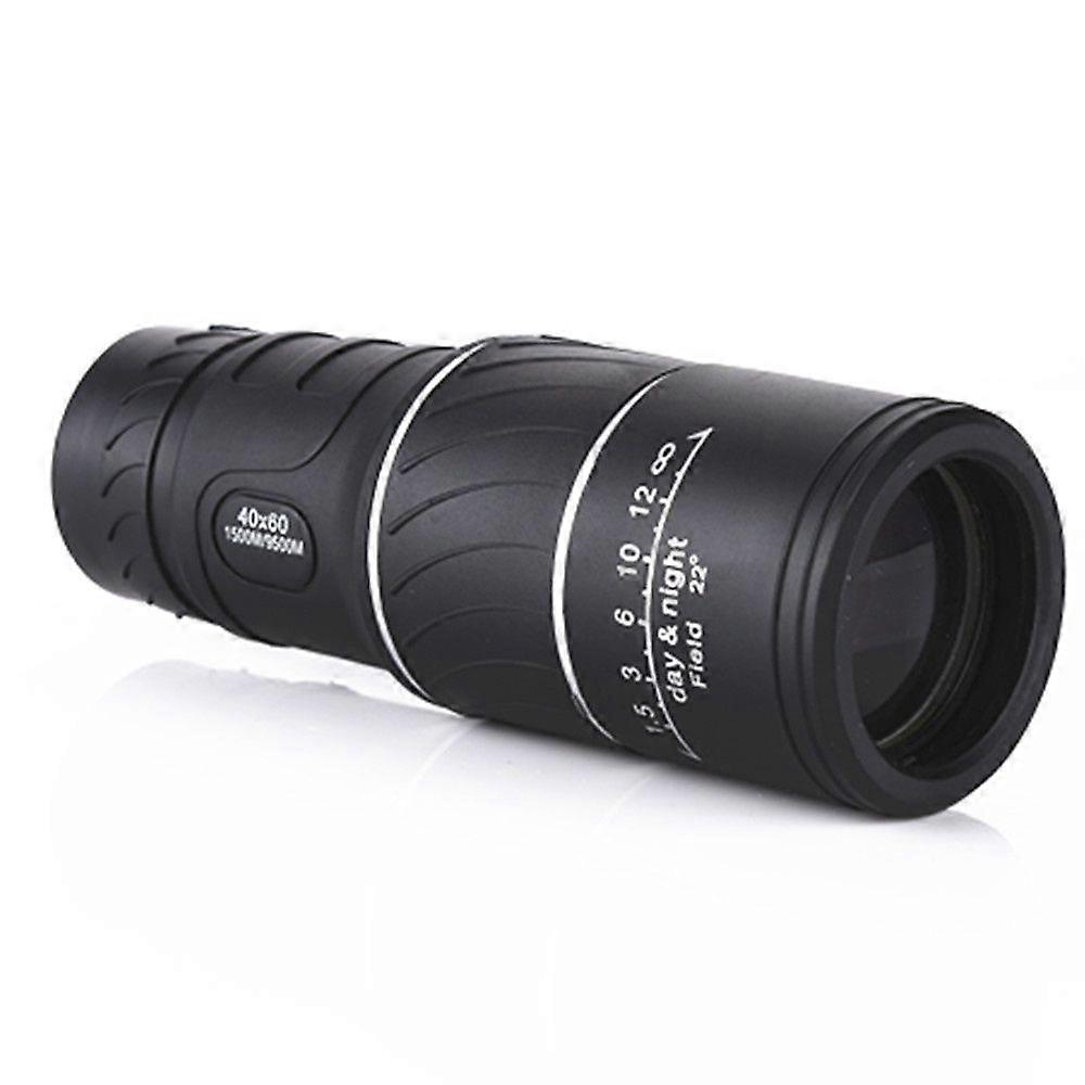 40 X 60 HD Black Monocular Telescope, Bak4 Prism Type Pocket Design Easy to Carry Focus Outdoor Night Vision Green Film Monocular Use for Outdoor Acti