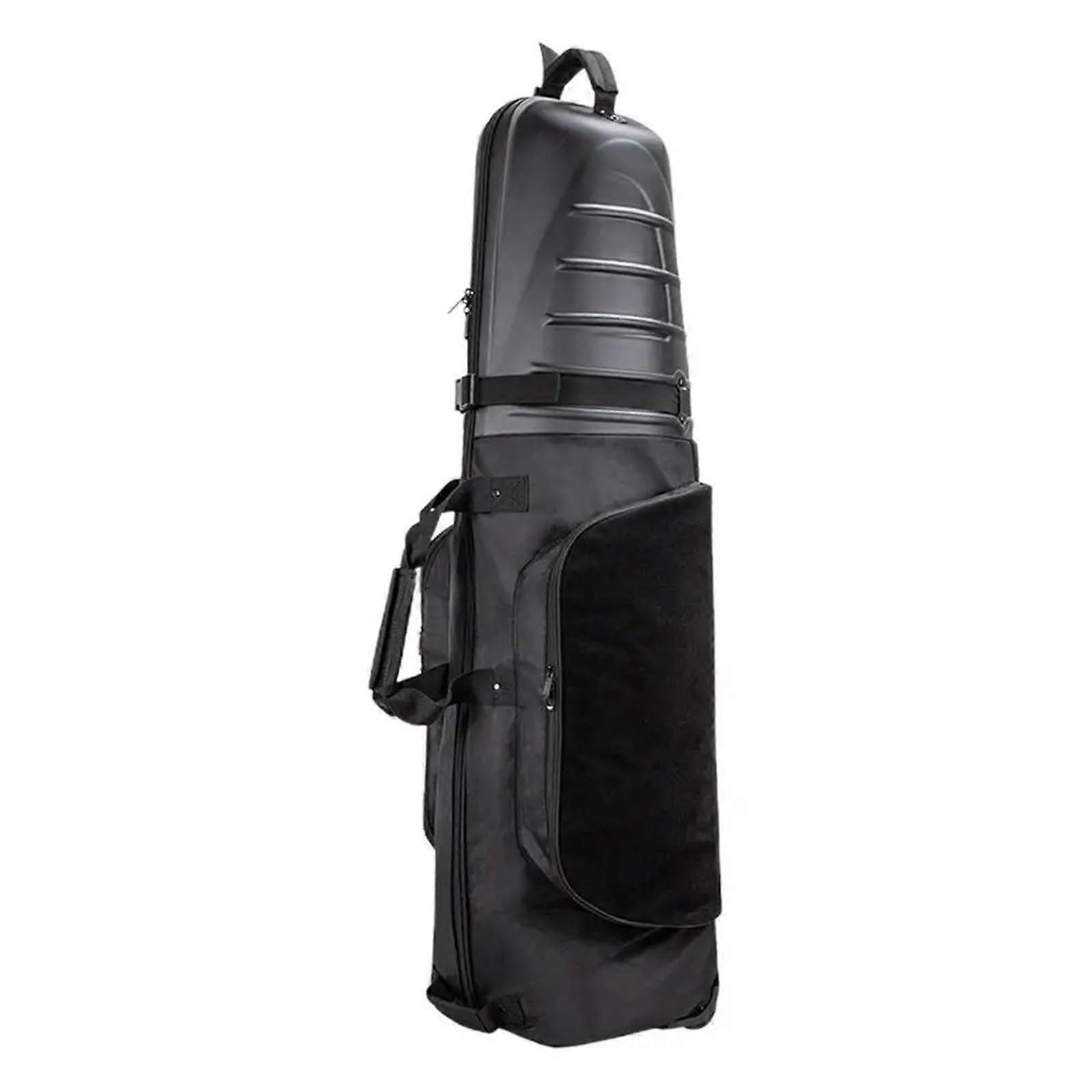 Travel Golf Bag - Hard Shell Aviation Cover with Wheels, Black Standard Size Protective Storage for Golf Clubs and Supplies