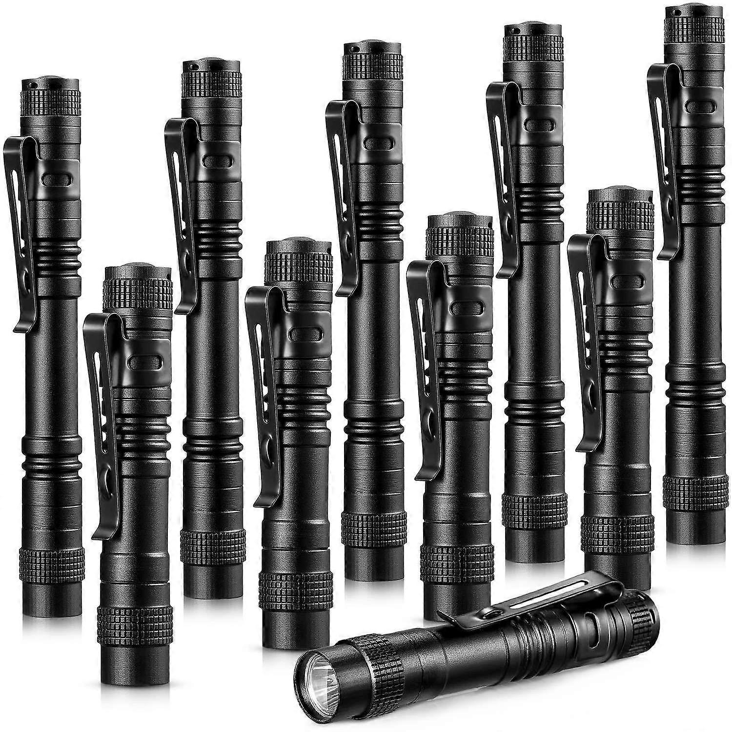 10 Pieces Mini Small LED Flashlight Handheld Pen Light Flashlight with Clip Led Pen Pocket Light Torch for Camping Outdoor Emergency Diary Lighting(Bl