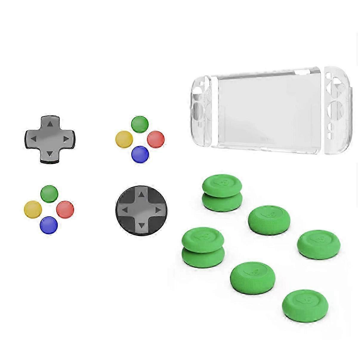 Protective Case with D-Pad Button Cap Kit & Thumb Grip Set for Nintendo Switch 2 Split Protective Case