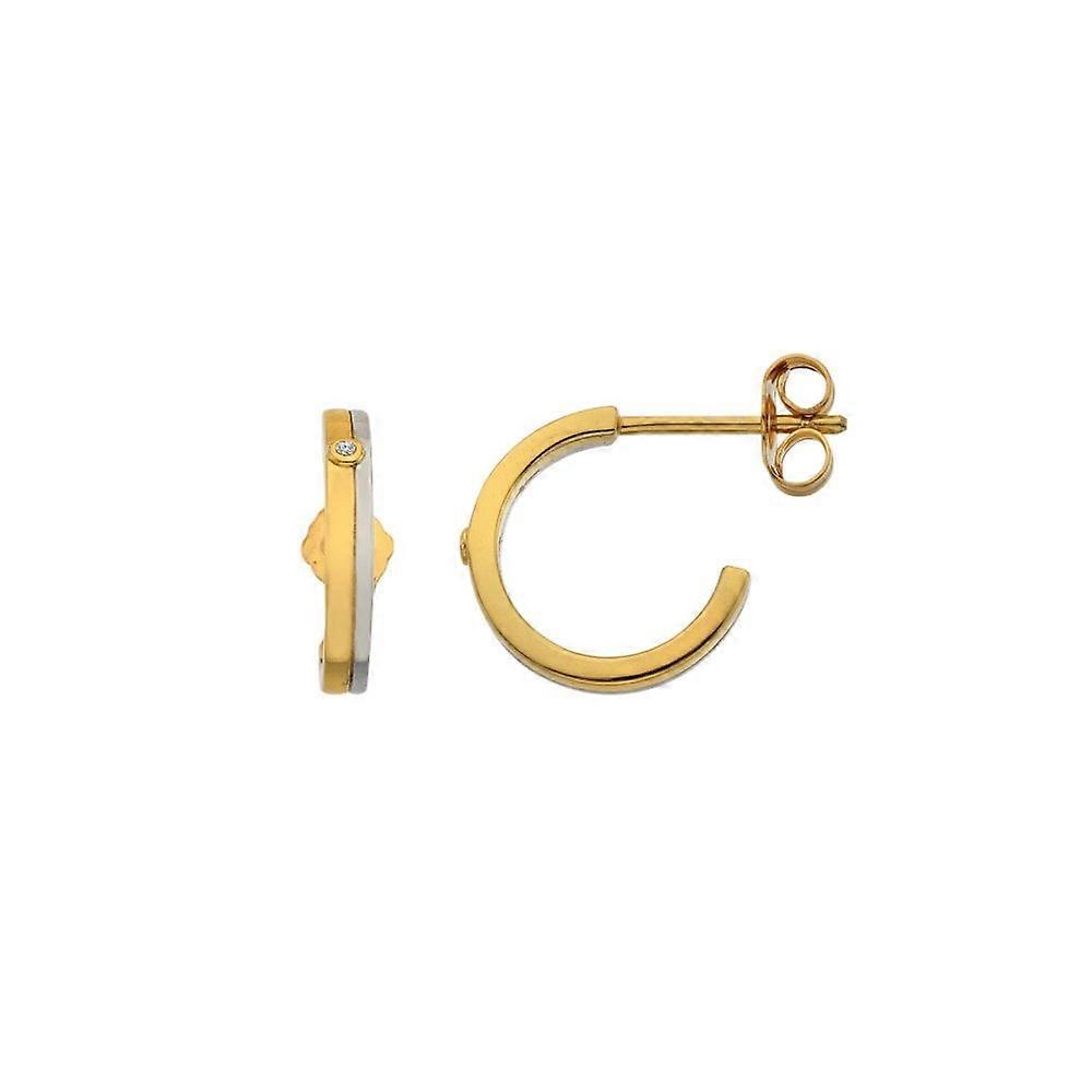 Sterling Silver Parellel Two Tone Earrings DE863