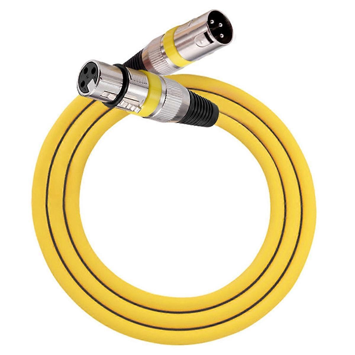 XLR Cable 3Pins XLR Male/Female Panel Mount to XLR Female/Male Connector Pass Through MIC Extension Converter Yellow
