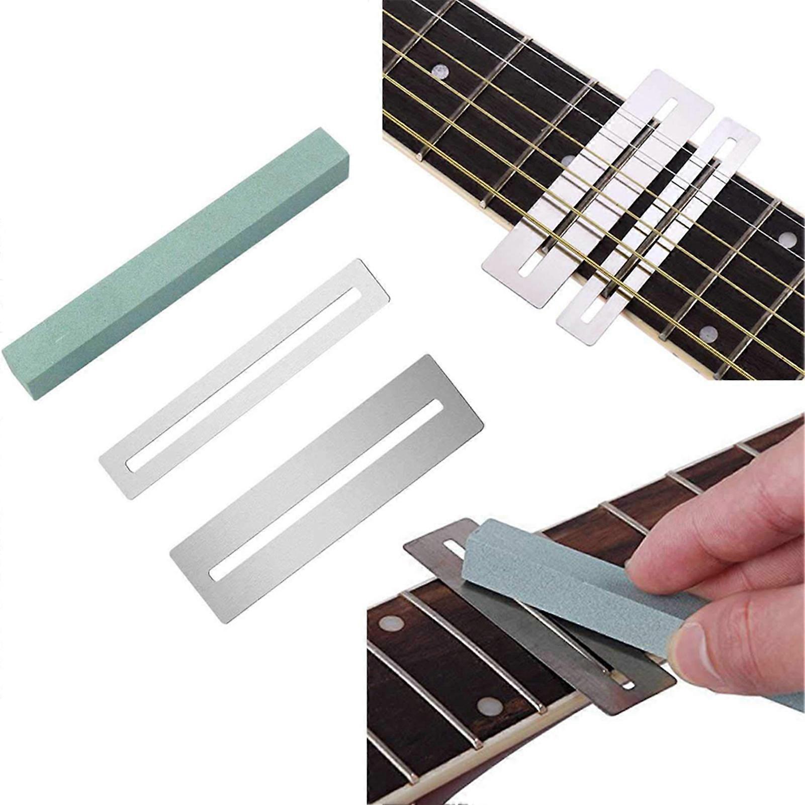 Guitar Tool Set with Cyan-Blue Sander, Radius & String Action Ruler