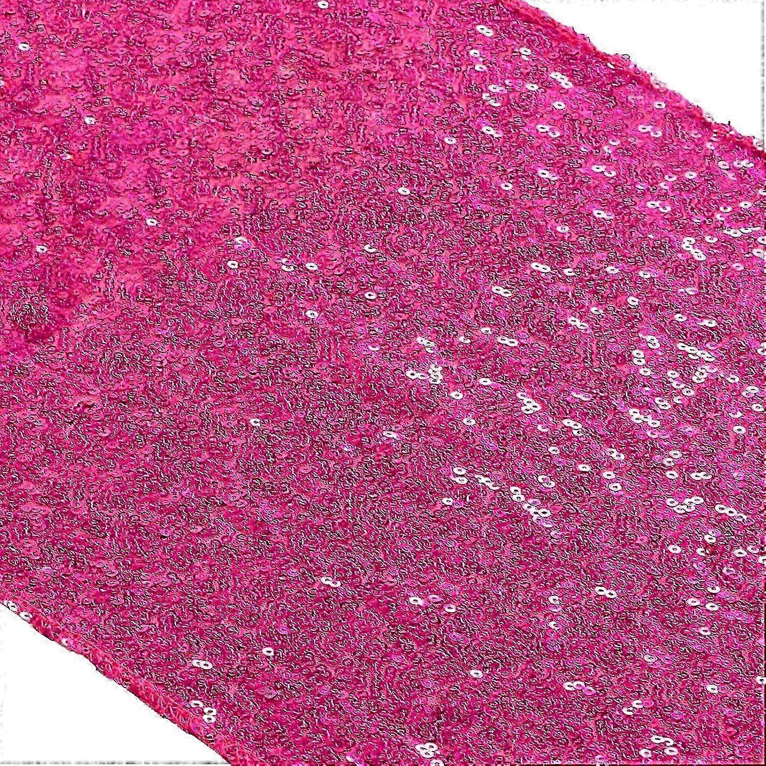12x108 Inch Hot Pink Sparkly Sequin Table Runner Glitz Sequin Table Runner