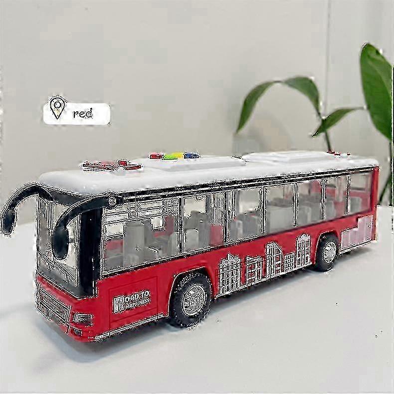 Children's bus toy large open door bus model simulation can tell stories sound and light large bus toy