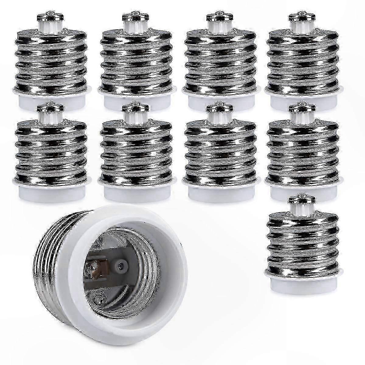 10-Pack E40 to E27 Socket Adapter Converter for Halogen and LED Bulbs with E27 Base Lamp Holder