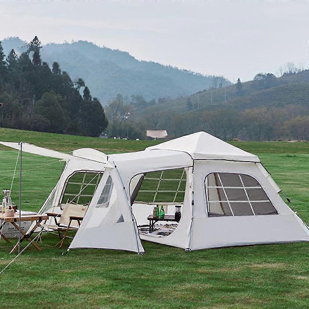Camping Tent 2.4x2.4m Beige Automatic Quick-Open Rainproof Shelter