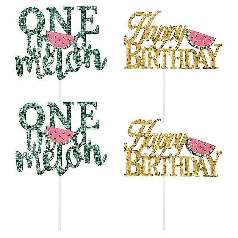 4pcs Watermelon Cake Decorations-1