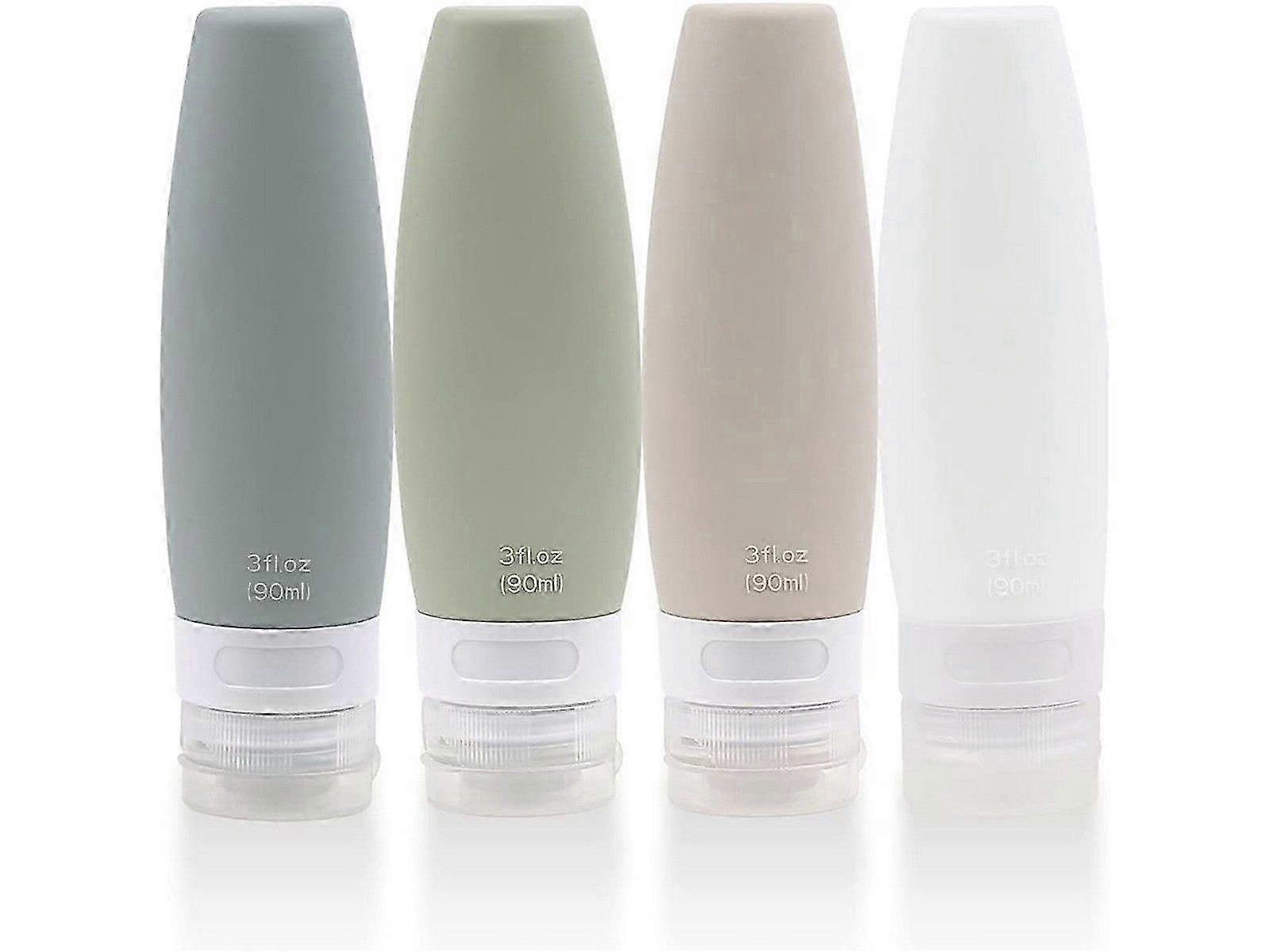 4PCS Silicone Travel Empty Cosmetic Bottles, Refillable Toiletry Containers for On-the-Go