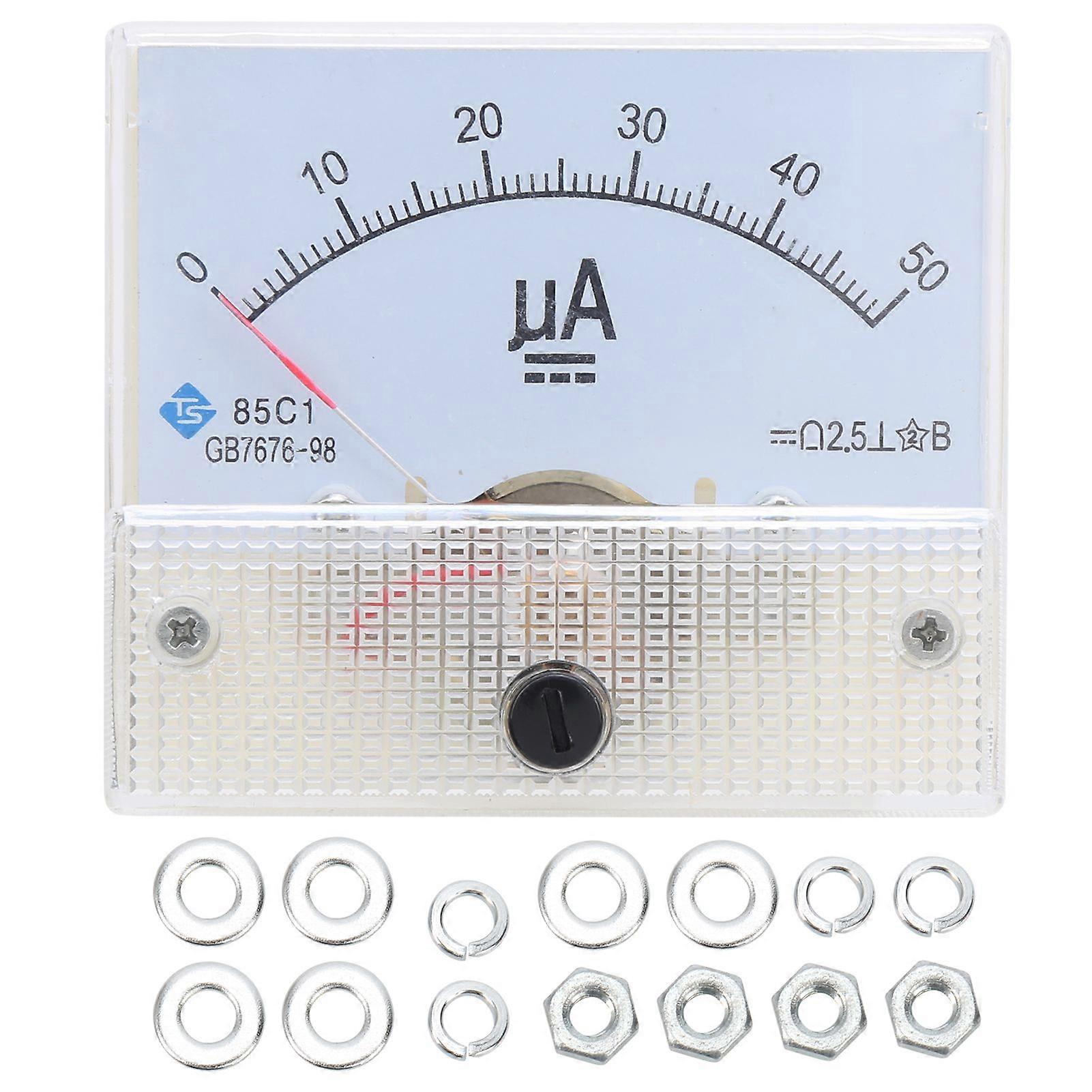 85C1 DC0-50UA Pointer DC Ammeter Head Ampere Meter Line Circuit Measuring Device