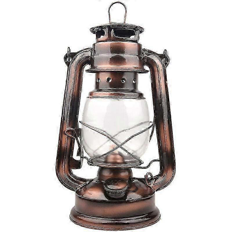 Lanterne de camping à DEL, design rétro, intensité variable, 4 piles AA, 24,5 cm, blanc chaud, une seule pièce