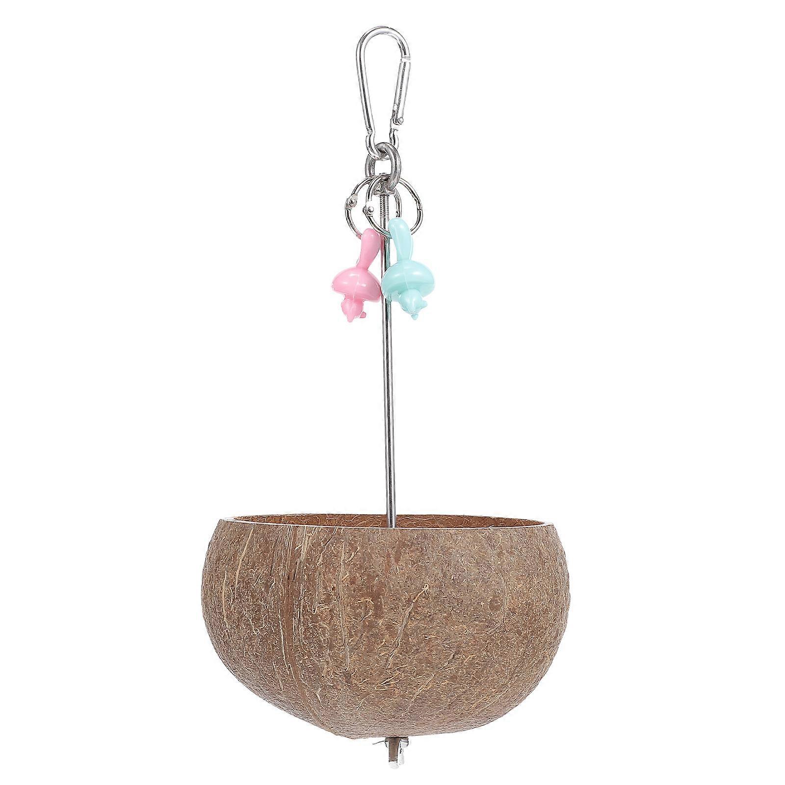 Outdoor Hanging Bird Feeder Coconut Shell Bird Food Container 1 Piece