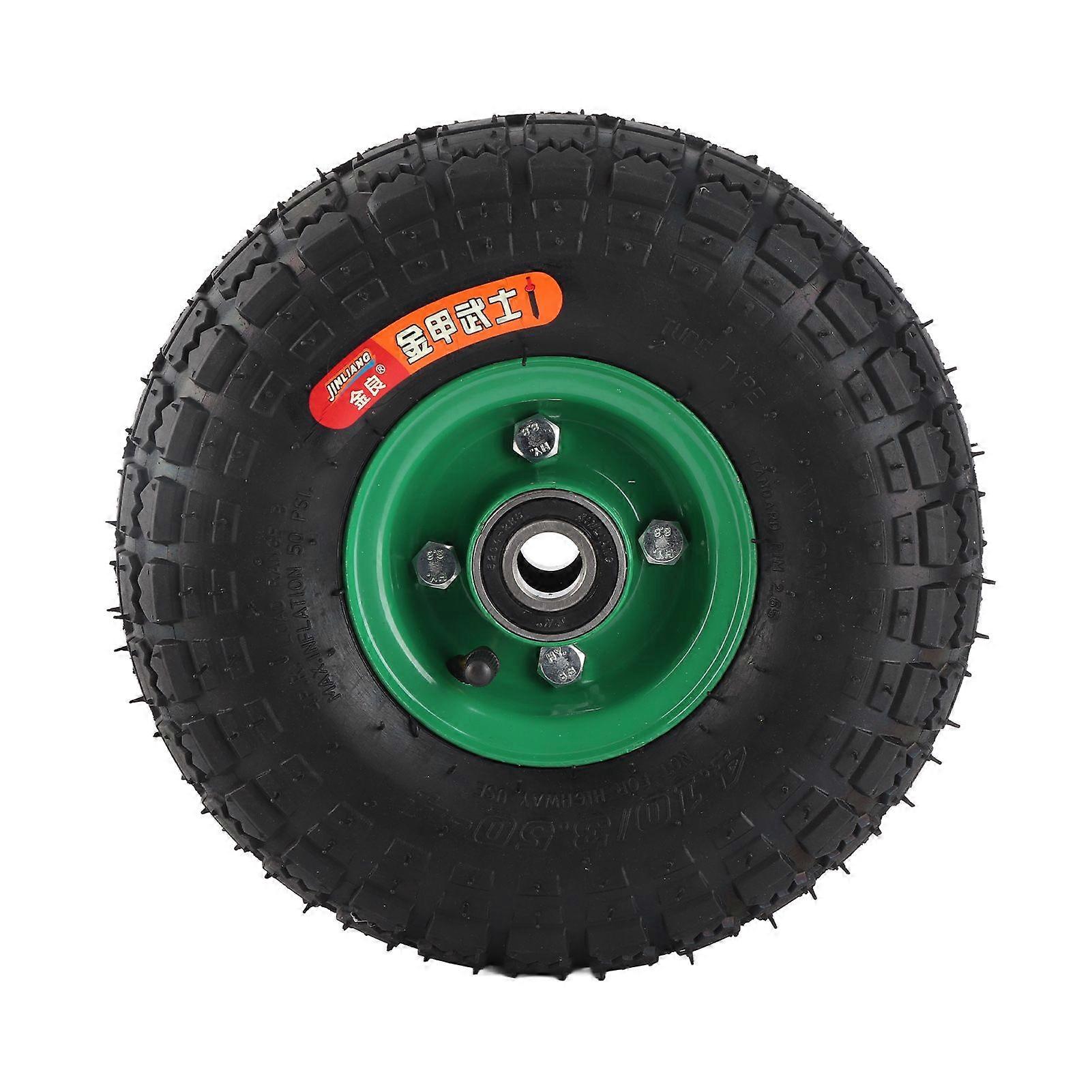 10.5in 4.10/3.50-4 Built in 6204-2RS Bearing Rubber Inflatable Tool Cart Tire Wheel