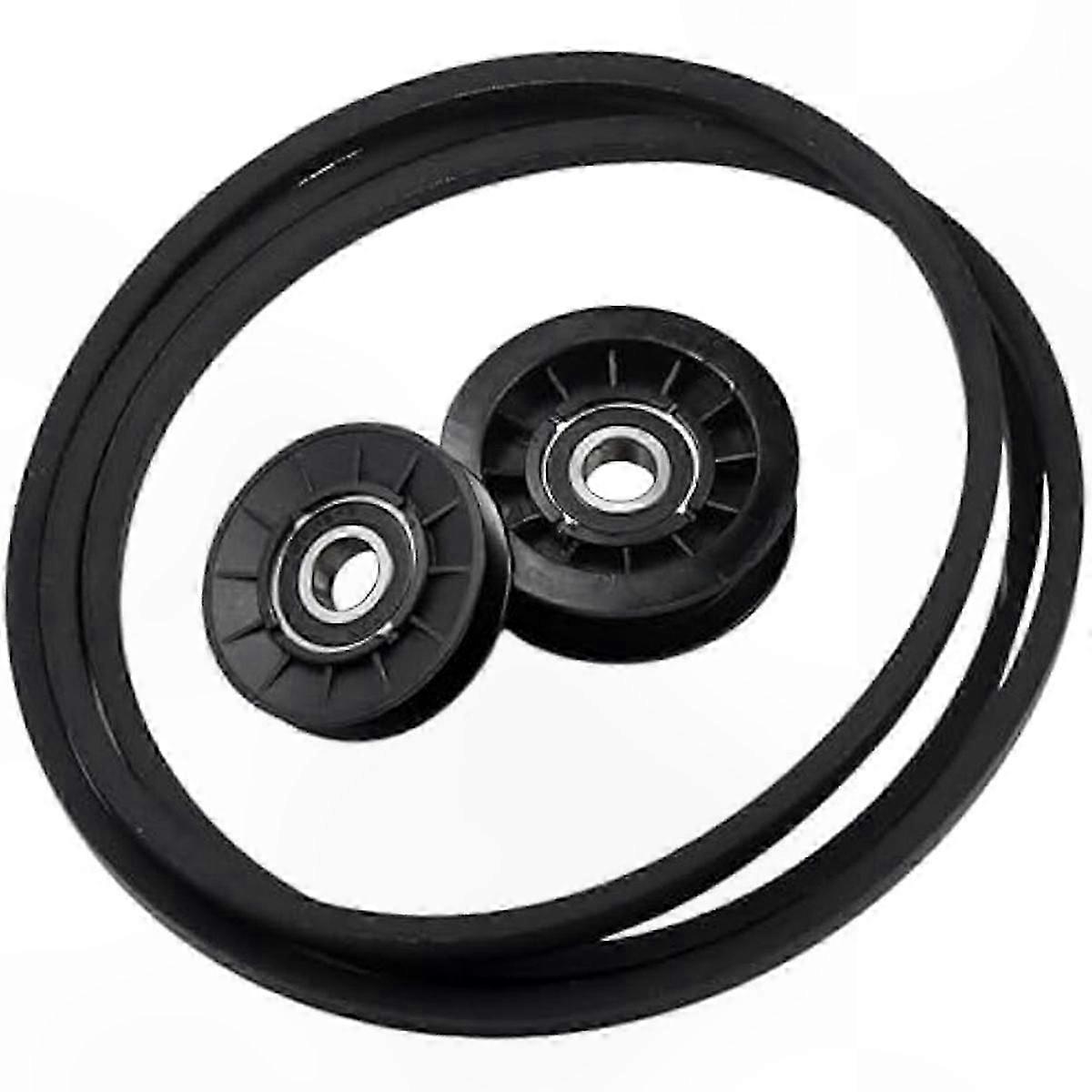 Flat Idler Pulley with Drive Belt Compatible with Lawn Mower Replacement Parts