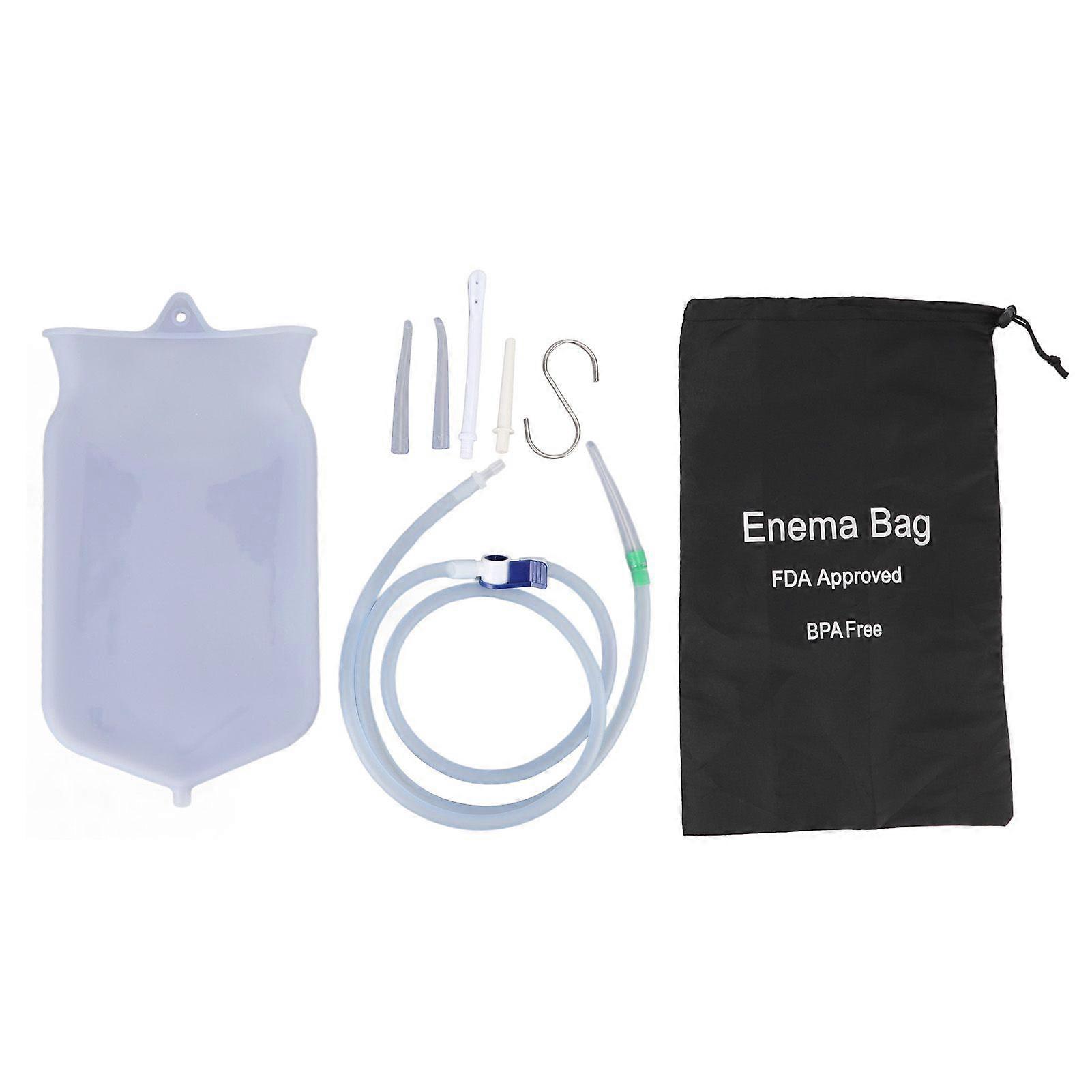 Enema Kit Silicone Material Lightweight Portable Keeping Healthy Professional Easy Use Enema Kit for Colon Cleansing