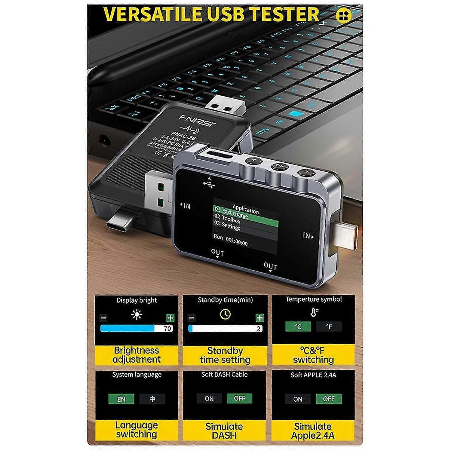 FNAC-28 USB Tester Type-C Current and Voltage Meter A to C