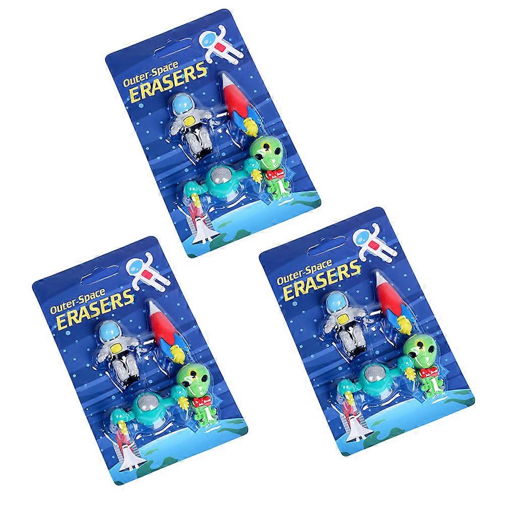 Tpr Erasers Creative Astronaut Toys for Students 3Sets Assorted Color Design