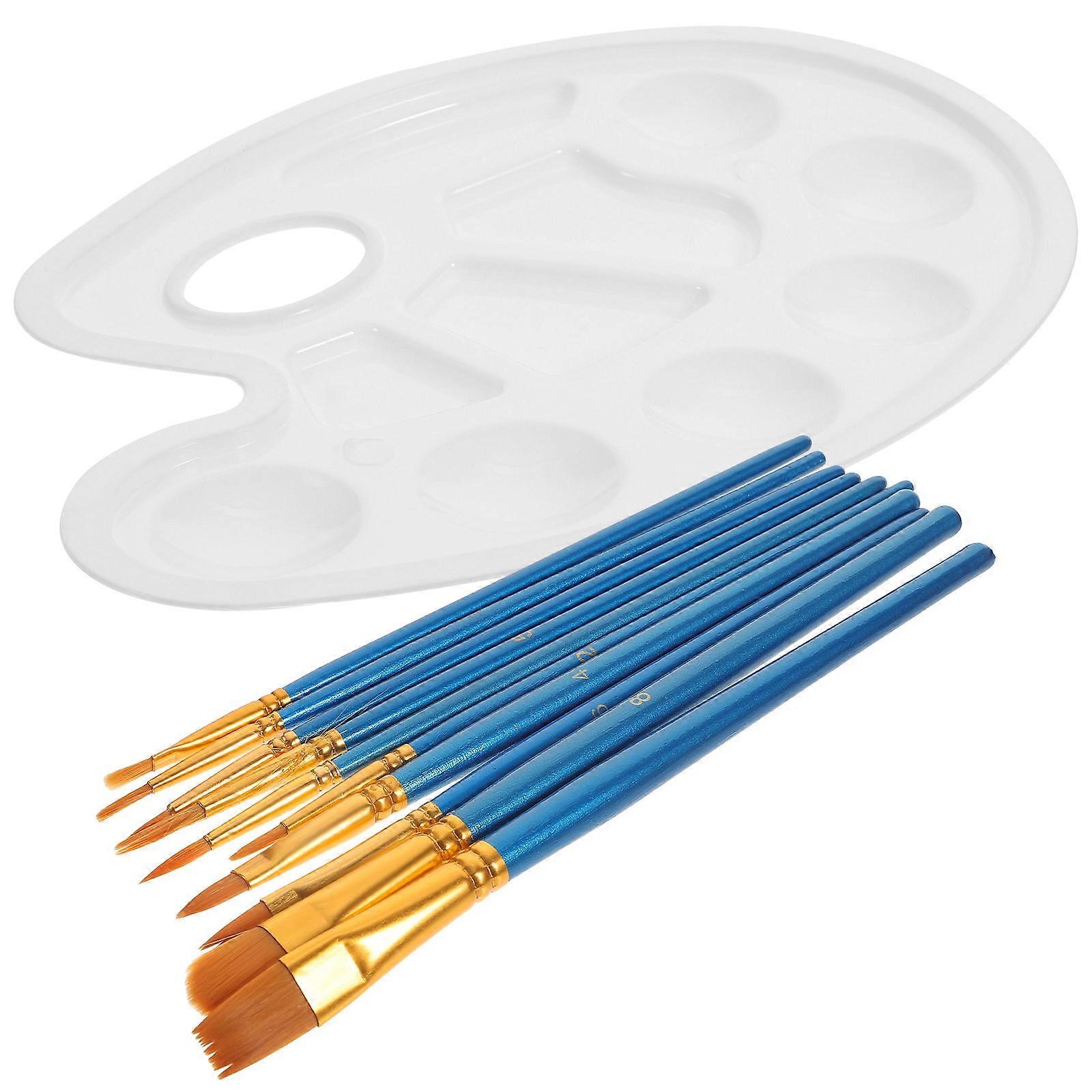 Drawing Brush Kit Paint Brush Set for Painting Use 5Sets with Plate