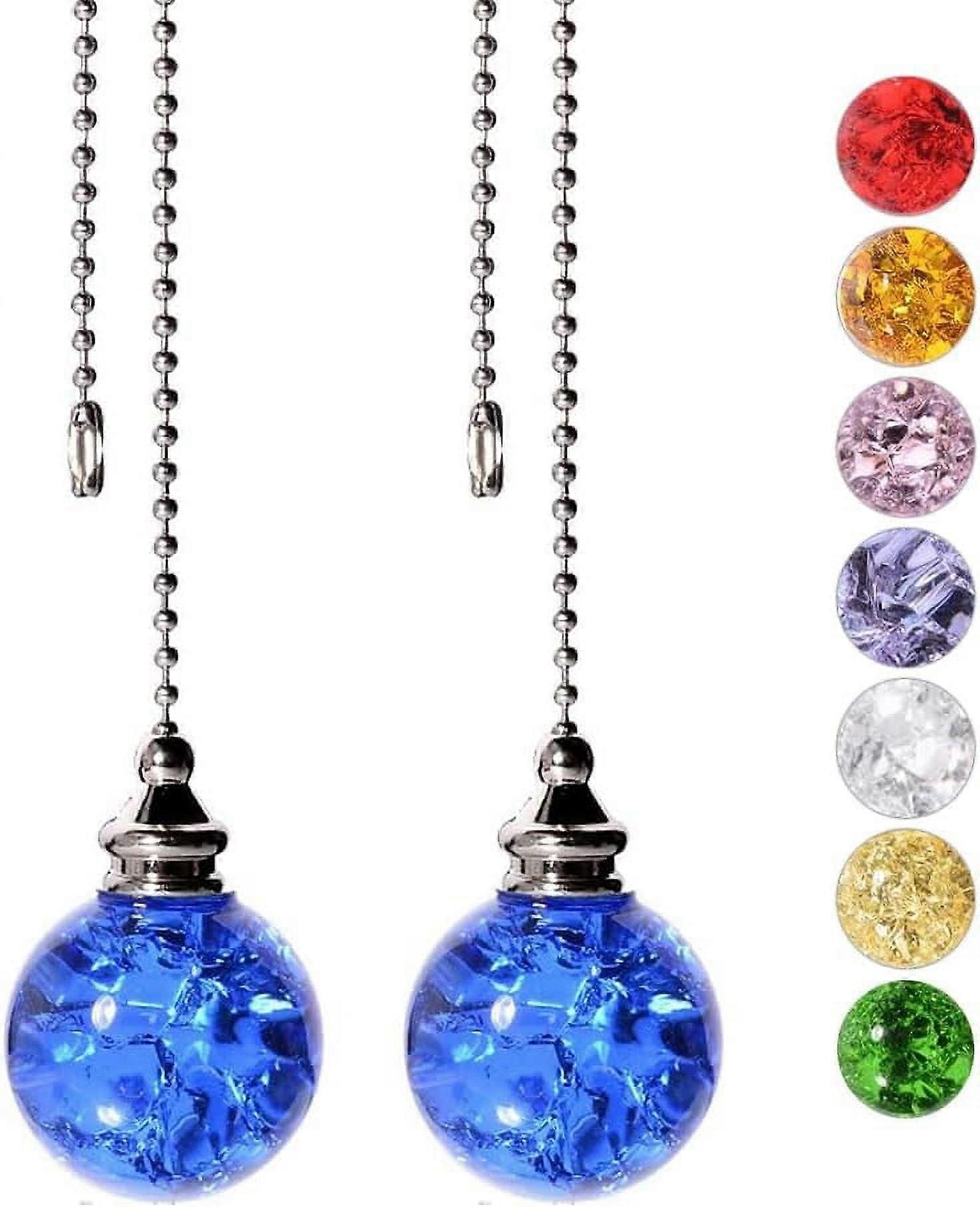 2PCS Ceiling Fan Pull Chain Extender, 21" Pink Ball Beaded Chain for Fan & Light, Compatible with Standard Fixtures
