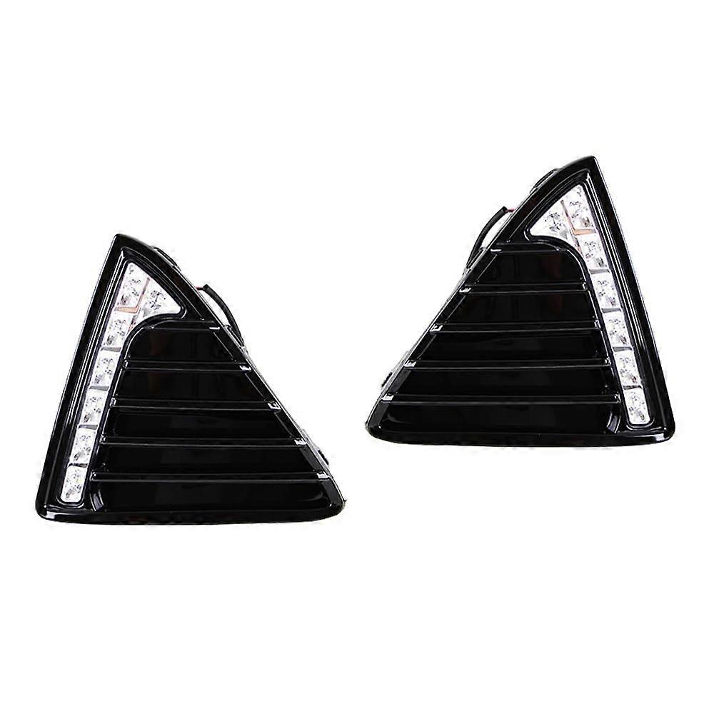 LED Daytime Running Light Fog Lamp Cover 2 Pcs DRL Yellow Turning Signal For Ford Focus 3 MK3 2012-2014 White