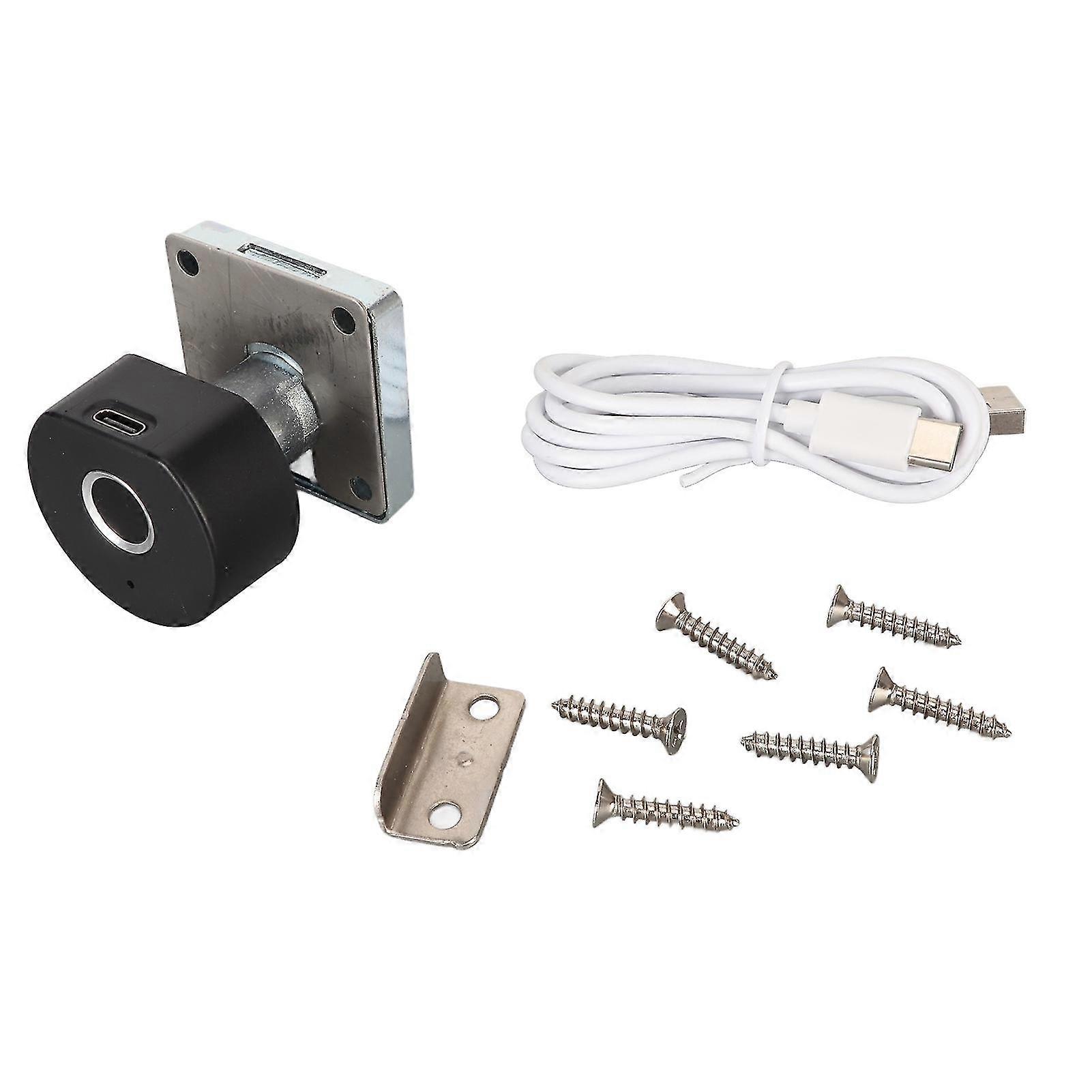 Fingerprint Cabinet Lock USB Charge Supports 10 Fingerprints Low Battery Reminder Smart Lock for Furniture 2025