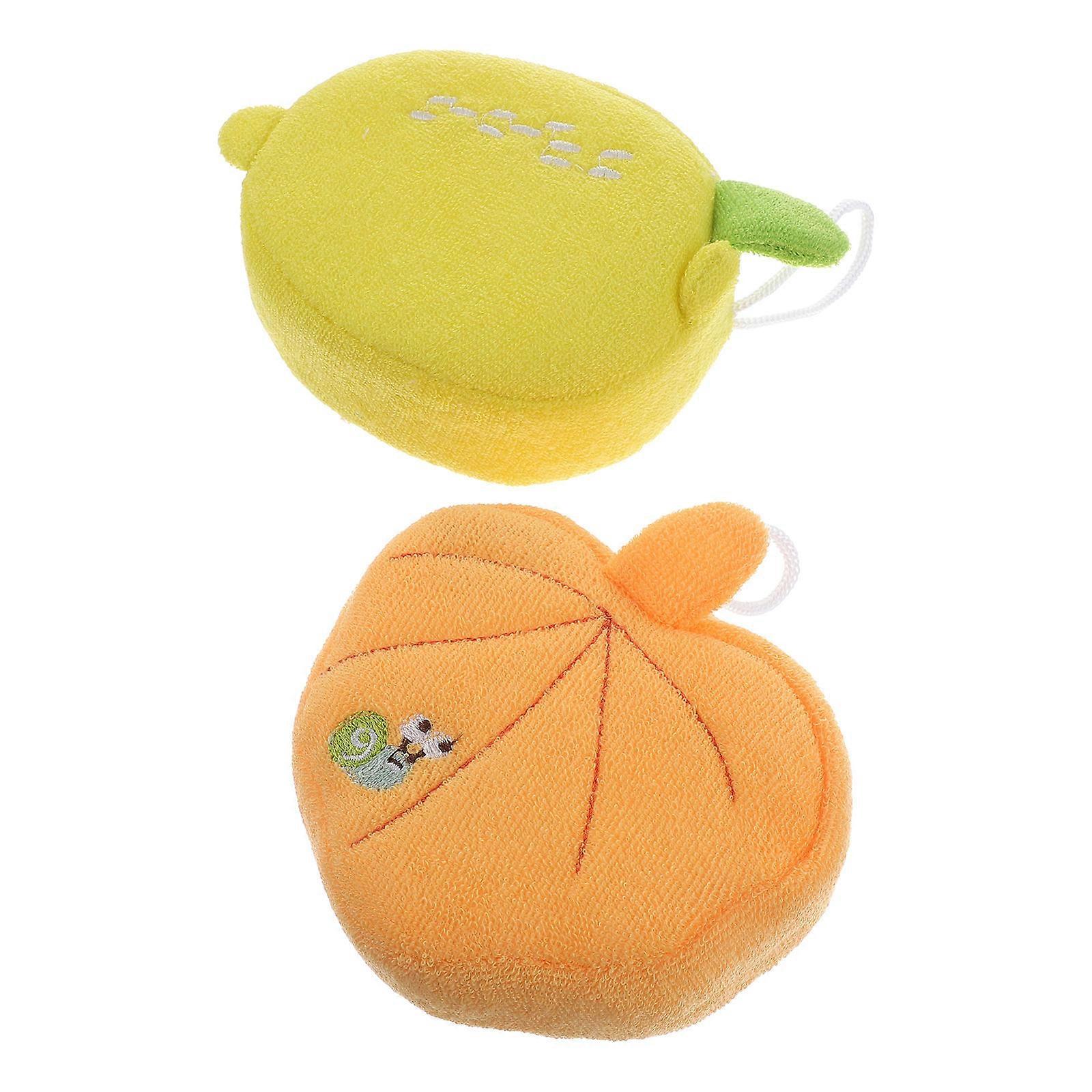 Fruit Bathing Balls for Kids Bath Use 4Pcs Colorful Sponge Shower Scrubbers