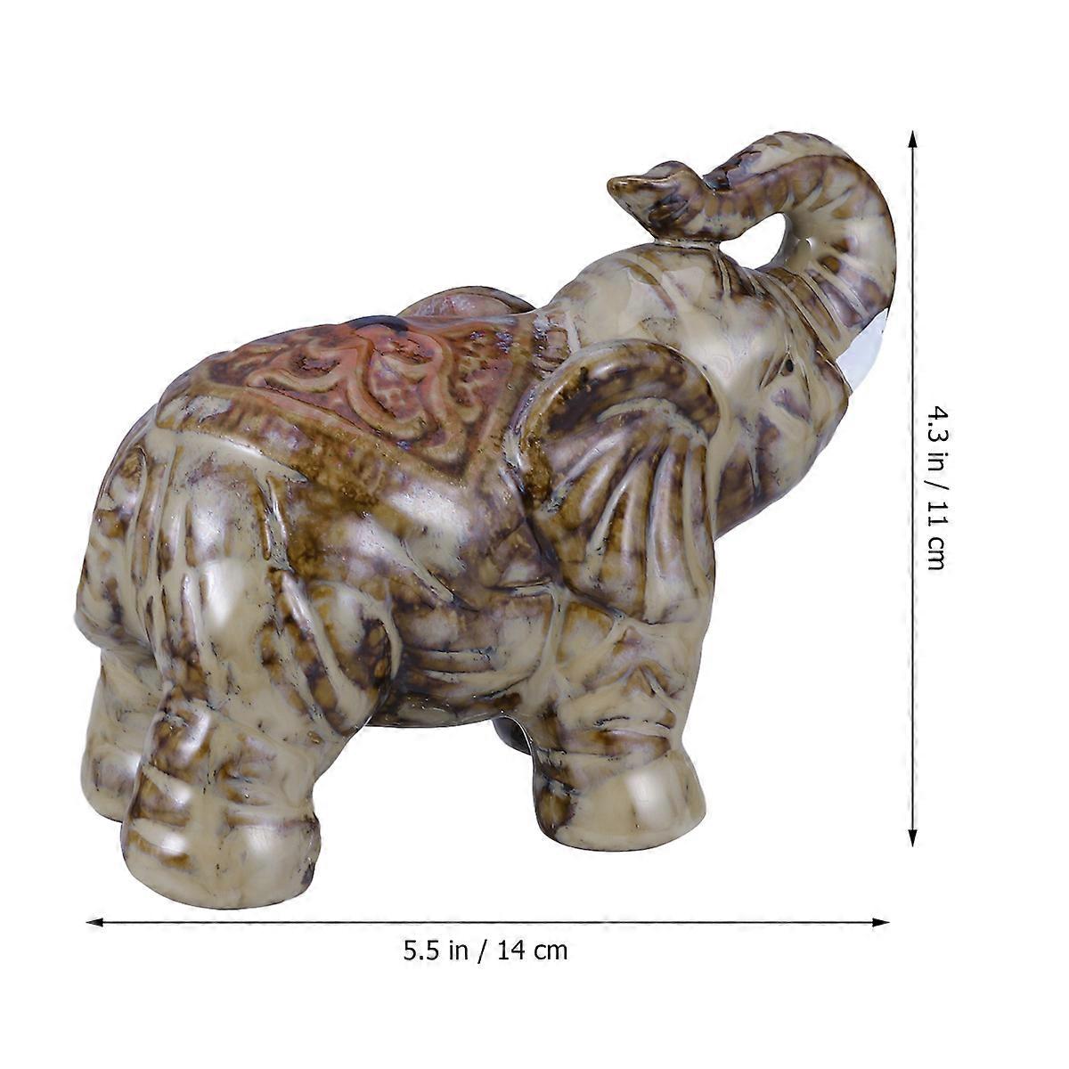 Ceramics Elephant Shape Desktop Decoration for Creative Desktop Ornament Multi