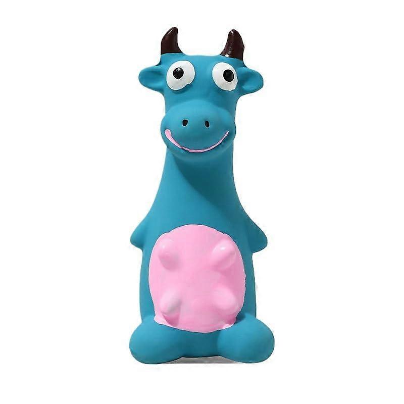 Latex Dog Toy with Squeaker AnimalShaped Chew Toy For Stress Relief And Dental Health Washable Durable Cow Design