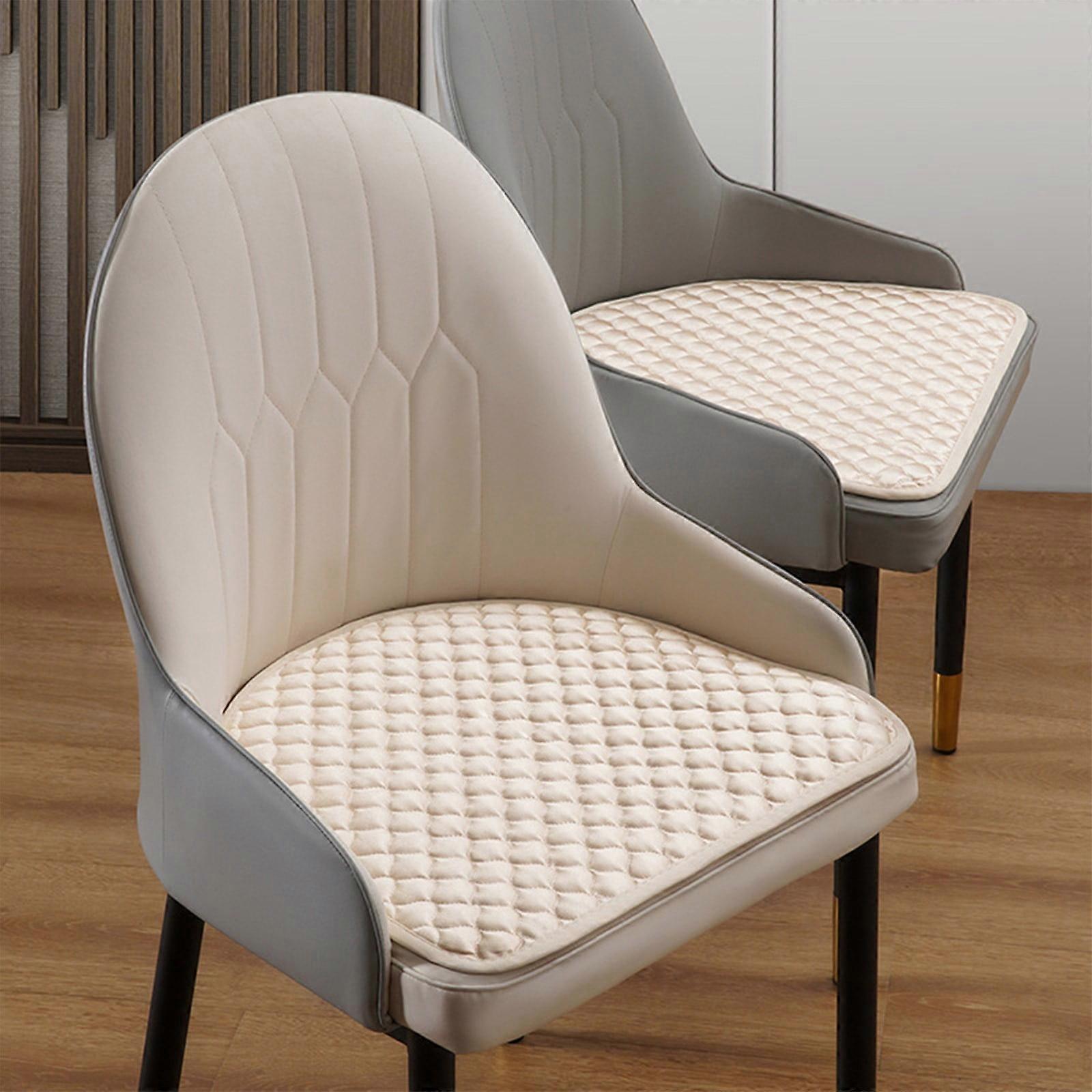Qnjujn Curved Dining Chair Cushion Comfortable Breathable Stable Non Slip Exquisite Edging Machine Washable Cushion Beige